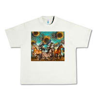 Pistachio western horses Urban Heavy Tee - Zillion Design Studio
