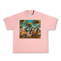 Salmon western horses Urban Heavy Tee - Zillion Design Studio