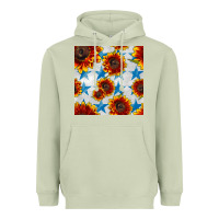 Matcha patriotic sunflowers and stars Heavyweight Hoodie - BundleAndBundleShop