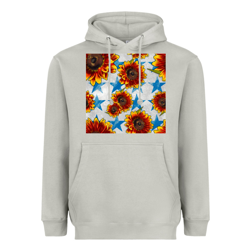 Patriotic Sunflowers And Stars Heavyweight Hoodie by BundleAndBundleShop | Teevron
