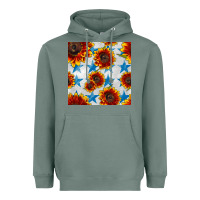 Sage patriotic sunflowers and stars Heavyweight Hoodie - BundleAndBundleShop