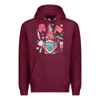 Burgundy nurse with heart Premium Hoodie - NancyCooperArtShop