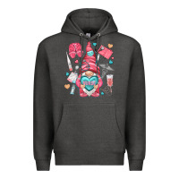 Charcoal Heather nurse with heart Premium Hoodie - NancyCooperArtShop