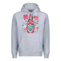 Heather Grey nurse with heart Premium Hoodie - NancyCooperArtShop