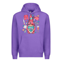 Purple nurse with heart Premium Hoodie - NancyCooperArtShop