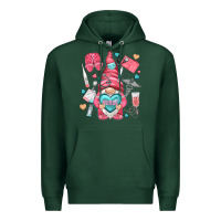 Sports Green nurse with heart Premium Hoodie - NancyCooperArtShop