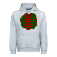 Heather Grey Christmas Tartan Patch Urban Hoodie - BundleAndBundleShop