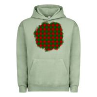 Pigment Oil Green Christmas Tartan Patch Urban Hoodie - BundleAndBundleShop