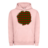 Pigment Salmon Christmas Tartan Patch Urban Hoodie - BundleAndBundleShop