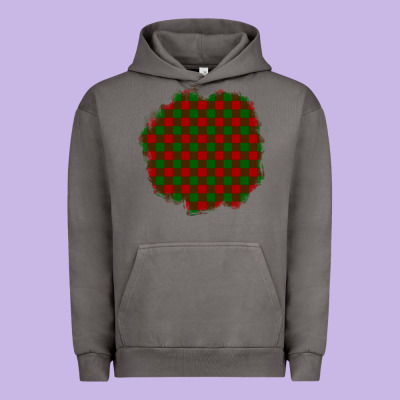 Christmas Tartan Patch Urban Hoodie Designed By Bundleandbundleshop