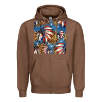 Chestnut 4th of july indian headdress seamless pattern Zipper Hoodie - HRA Design Shop