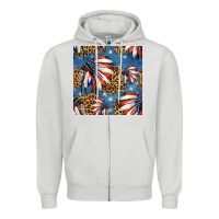 Dove Grey 4th of july indian headdress seamless pattern Zipper Hoodie - HRA Design Shop