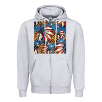 Heather Grey 4th of july indian headdress seamless pattern Zipper Hoodie - HRA Design Shop
