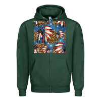 Sports Green 4th of july indian headdress seamless pattern Zipper Hoodie - HRA Design Shop