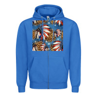 True Royal 4th of july indian headdress seamless pattern Zipper Hoodie - HRA Design Shop