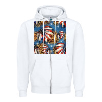 White 4th of july indian headdress seamless pattern Zipper Hoodie - HRA Design Shop
