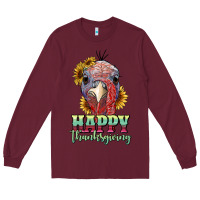 Burgundy happy thanksgiving turkey Long Sleeve Tee - RanaPortraitStore