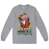 Heather Grey happy thanksgiving turkey Long Sleeve Tee - RanaPortraitStore