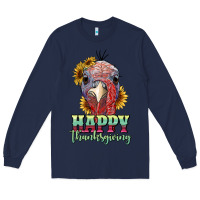 Navy happy thanksgiving turkey Long Sleeve Tee - RanaPortraitStore