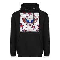 Black patriotic eagle wing Heavyweight Hoodie - BundleAndBundleShop