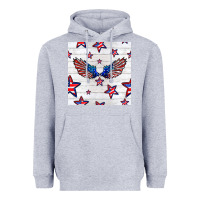 Heather Grey patriotic eagle wing Heavyweight Hoodie - BundleAndBundleShop