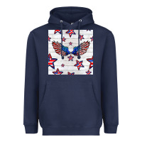 Navy patriotic eagle wing Heavyweight Hoodie - BundleAndBundleShop