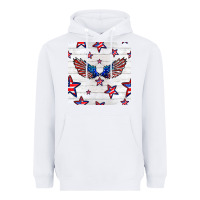 White patriotic eagle wing Heavyweight Hoodie - BundleAndBundleShop
