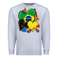 Heather Grey brazil hearts Premium Sweatshirt - NancyCooperArtShop