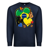 Navy brazil hearts Premium Sweatshirt - NancyCooperArtShop