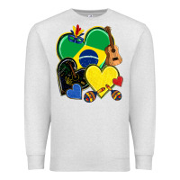 Oatmeal Heather brazil hearts Premium Sweatshirt - NancyCooperArtShop
