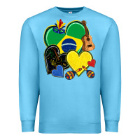 Ocean Blue brazil hearts Premium Sweatshirt - NancyCooperArtShop