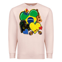 Pale Pink brazil hearts Premium Sweatshirt - NancyCooperArtShop