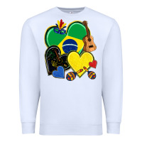 White brazil hearts Premium Sweatshirt - NancyCooperArtShop