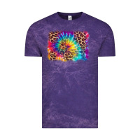 Cloud Purple leopard tie dye background Vintage Tee - Zillion Design Studio