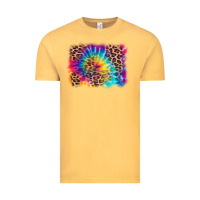 Vintage Mustard leopard tie dye background Vintage Tee - Zillion Design Studio