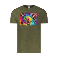 Vintage Olive leopard tie dye background Vintage Tee - Zillion Design Studio