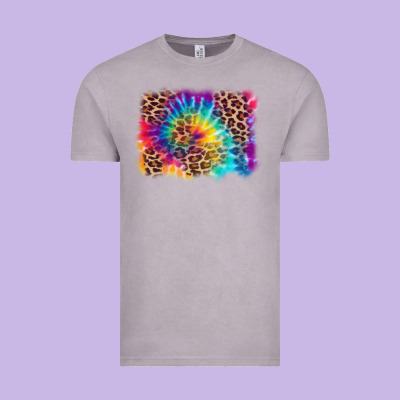 Leopard Tie Dye Background Vintage Tee Designed By Zillion Design Studio
