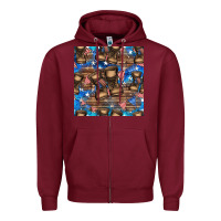 Burgundy 4th of juky veteran boots seamless pattern Zipper Hoodie - HRA Design Shop
