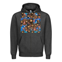 Charcoal Heather 4th of juky veteran boots seamless pattern Zipper Hoodie - HRA Design Shop
