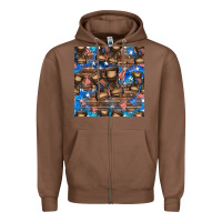 Chestnut 4th of juky veteran boots seamless pattern Zipper Hoodie - HRA Design Shop