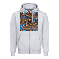 Heather Grey 4th of juky veteran boots seamless pattern Zipper Hoodie - HRA Design Shop