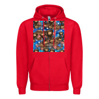 Red 4th of juky veteran boots seamless pattern Zipper Hoodie - HRA Design Shop