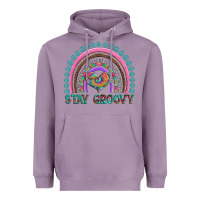 Lavender stay groovy with rainbow and heart Heavyweight Hoodie - Artiststas