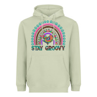 Matcha stay groovy with rainbow and heart Heavyweight Hoodie - Artiststas