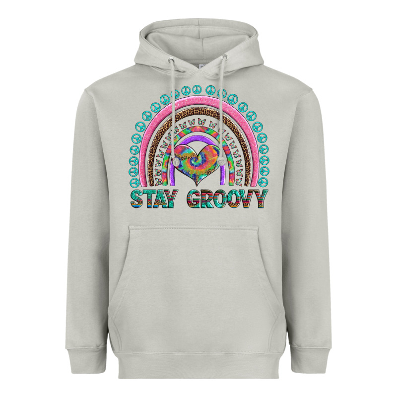 Stay Groovy With Rainbow And Heart Heavyweight Hoodie by Artiststas | Teevron