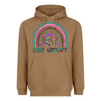 Toasted Coconut stay groovy with rainbow and heart Heavyweight Hoodie - Artiststas