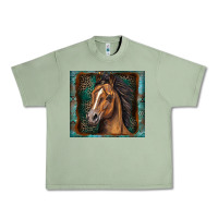 Oil Green western horse Urban Heavy Tee - Zillion Design Studio
