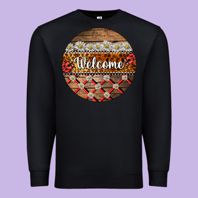 Ladybug Welcome Ornament Premium Sweatshirt Designed By Barkaloodesign