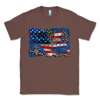 Chestnut Leopard glitter American flag 4th of july Classic Tee - CowGirlArtShop