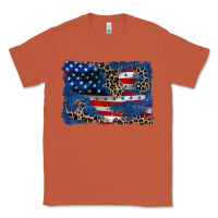 Copper Leopard glitter American flag 4th of july Classic Tee - CowGirlArtShop